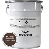 Синтетическая нитроалкидная краска INVER RAL 8028 1К, глянцевая эмаль, очень быстрой сушки 20 кг