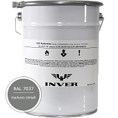 Синтетическая нитроалкидная краска INVER RAL 7037 1К, глянцевая эмаль, очень быстрой сушки 20 кг