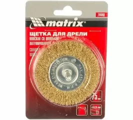 MATRIX 74448 Щетка для дрели 75мм плоская 74448