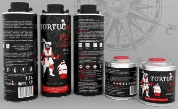 TORTUGA PU состав "БРОНЯ" защитное полиуретановое покрытие черный 1,1л + 0,41л