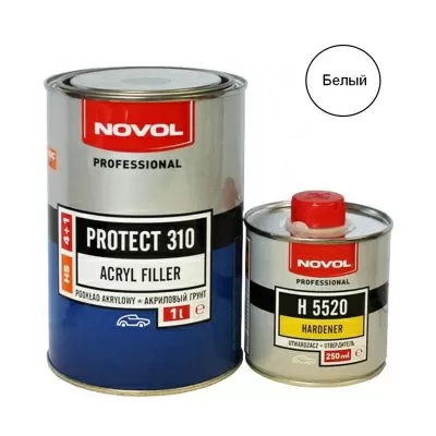 Грунт HS акриловый 2-K (4+1) Белый 1л PROTECT 310  и отвердитель Н5520 0,25л комплект NOVOL 37131