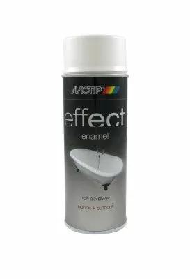 Краска аэрозольная, Декоэмаль  для керамики и эмалевых покрытий белая полуматовая MOTiP 303203