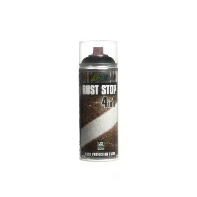 RUST STOP Краска аэрозольная, эмаль  по ржавчине 4 в 1 черная (RAL 9005) 0,4л Dupli Color 868320