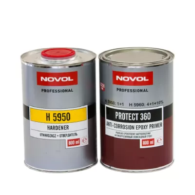Грунт эпоксидный 2-K (1+1) 0,8л PROTECT 360 и отвердитель Н5950 0,8л комплект NOVOL 37200