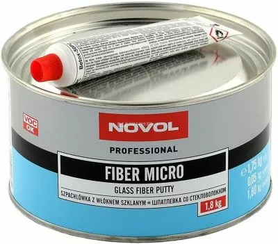 Шпаклёвка со стекловолокном "FIBER MICRO" 1,8кг NOVOL 1235