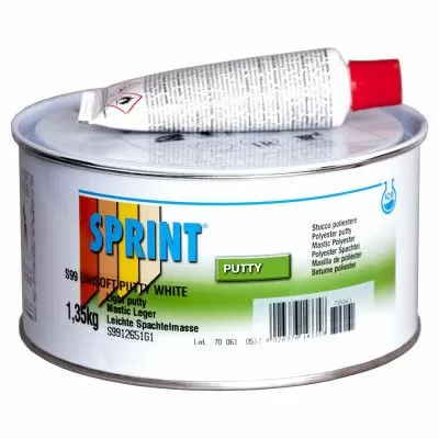 Шпатлевка S99 SPRINT Unisoft автомобильная, полиэфирная, облегченная, белая, уп.1,03л/1,35кг S9912651G1