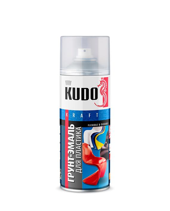 Грунт-эмаль для пластика Белая 520мл аэрозоль KUDO KU-6003