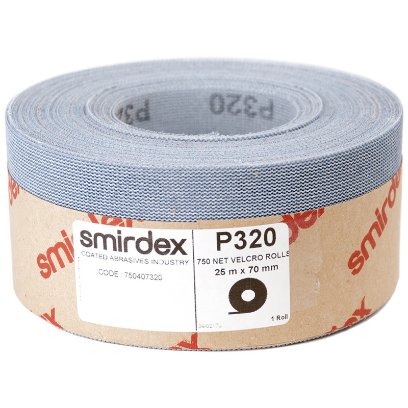 P240 70мм*25м SMIRDEX Net Velcro 750 Абразивная сетка в рулонах 750407240