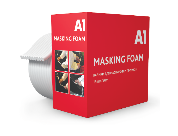 Masking foam Валик для маскировки проемов, 13мм/50m., A1  100MF-1350