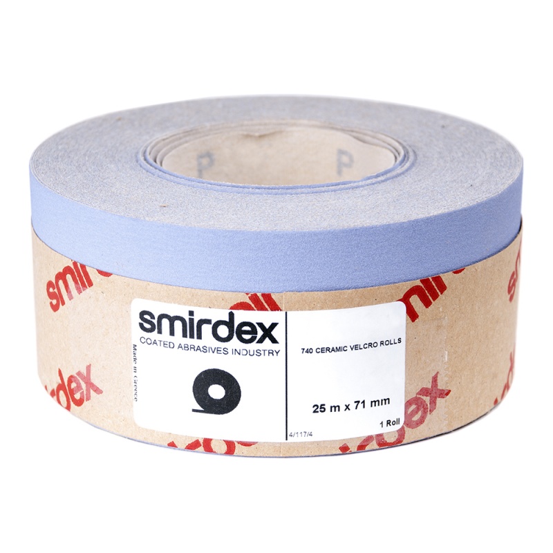 P320 70мм*25м SMIRDEX Ceramic Velcro 740 Абразивная бумага в рулонах 740407320
