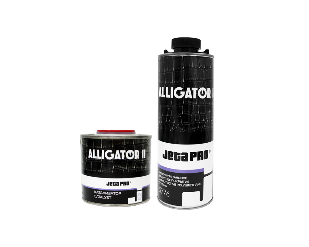 Защитное покрытие + катализатор  Alligator II комплект, черный, 0,8+0,2кг JETA PRO 5776