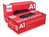 NITRIL GLOVES Нитриловые перчатки, черные, размер M, упаковка 100 шт., A1  A1-Gloves-M