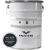 Синтетическая антикоррозийная краска INVER RAL 7016, матовая, грунт-эмаль, воздушной сушки 25 кг.