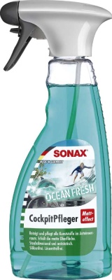 Очиститель-полироль для пластика триггер Матовый эффект Свежесть океана 0,5л SONAX 364241