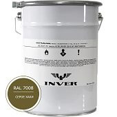 Синтетическая нитроалкидная краска INVER RAL 7008 1К, глянцевая эмаль, очень быстрой сушки 5 кг