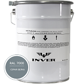 Синтетическая краска INVER RAL 7000 1К, алкидная глянцевая эмаль, воздушной сушки 5 кг