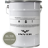 Синтетическая антикоррозийная краска INVER, RAL 7030 1К, фенол-алкидная, глянцевая, толстослойная грунт-эмаль воздушной сушки 5 кг