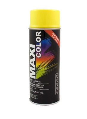 Краска аэрозольная, эмаль транспортно-жёлтая RAL 1023 0,4л MAXI COLOR 1023MX
