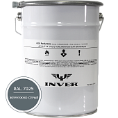 Синтетическая краска INVER RAL7025 1К, алкидная матовая эмаль, воздушной сушки, 20 кг.