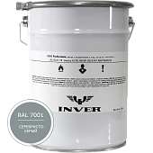 Синтетическая антикоррозийная краска INVER, RAL 7001 1К, фенол-алкидная, глянцевая, толстослойная грунт-эмаль воздушной сушки 5 кг