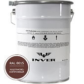 Синтетическая антикоррозийная краска INVER, RAL 8015 1К, фенол-алкидная, глянцевая, толстослойная грунт-эмаль воздушной сушки 5 кг