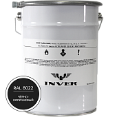Синтетическая антикоррозийная краска INVER, RAL 8022 1К, фенол-алкидная, глянцевая, толстослойная грунт-эмаль воздушной сушки 20 кг