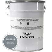 Синтетическая антикоррозийная краска INVER, RAL 7046 1К, фенол-алкидная, глянцевая, толстослойная грунт-эмаль воздушной сушки 5 кг