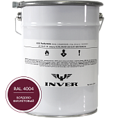 Синтетическая антикоррозийная краска INVER RAL 4004, матовая, грунт-эмаль, воздушной сушки 5 кг.