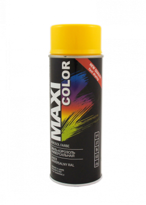 Краска аэрозольная, эмаль сигнально-жёлтая RAL 1003 0,4л MAXI COLOR 1003MX