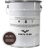 Синтетическая антикоррозийная краска INVER, RAL 8017 1К, фенол-алкидная, глянцевая, толстослойная грунт-эмаль воздушной сушки 20 кг