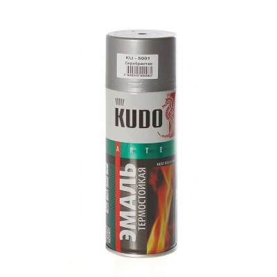 Эмаль термостойкая 650°C Серебристая 520мл аэрозоль KUDO KU-5001