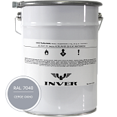 Синтетическая антикоррозийная краска INVER, RAL 7040 1К, фенол-алкидная, глянцевая, толстослойная грунт-эмаль воздушной сушки 5 кг