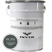 Синтетическая антикоррозийная краска INVER, RAL 7012 1К, фенол-алкидная, глянцевая, толстослойная грунт-эмаль воздушной сушки 5 кг