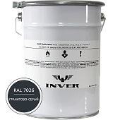 Синтетическая антикоррозийная краска INVER RAL 7026, матовая, грунт-эмаль, воздушной сушки 25 кг.