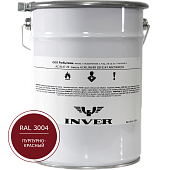 Синтетическая антикоррозийная краска INVER, RAL 3004 1К, фенол-алкидная, глянцевая, толстослойная грунт-эмаль воздушной сушки 20 кг