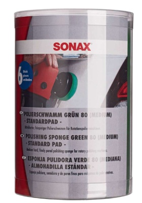 ProfiLine Полировочный круг зеленый 80 (средний) комплект 6 штук SONAX 493541