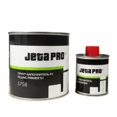 Грунт наполнитель + отвердитель акриловый 5 к 1  черный,  0,8л+0,16л JETA PRO 5758 black/0,8